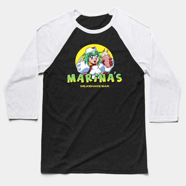 Marina's Milkshake Bar Baseball T-Shirt by Eman